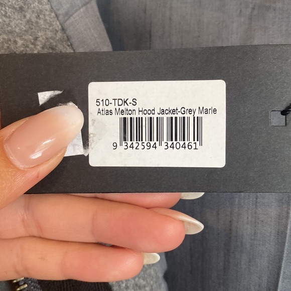 WINTER IS HERE!!! Wool Jacket with Hood, Grey Marle, Small BNWT - Picture 8 of 9